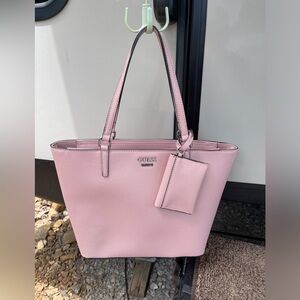 Guess pink pebbled leather purse
